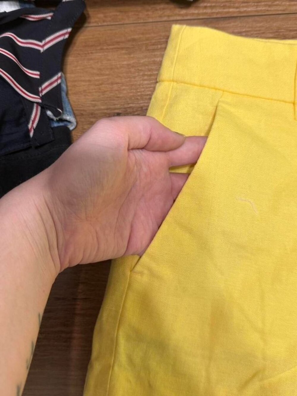 Jcrew Yellow Linen And Cotton Scalloped Edge Shorts Size 8 - Picture 4 of 5